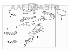 Semnalizator oglindă dreapta Lexus ES250 ES300h ES350 19-