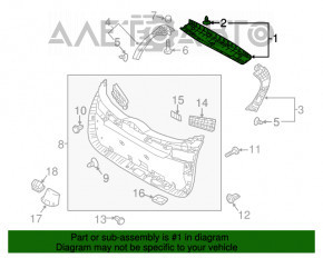 Capacul portbagajului superior al usii Hyundai Tucson 16-20 negru, uzat.