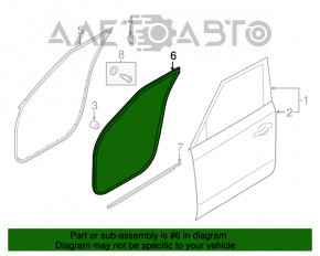 Garnitură de etanșare a cadrului ușii, dreapta față, Kia Soul 14-19