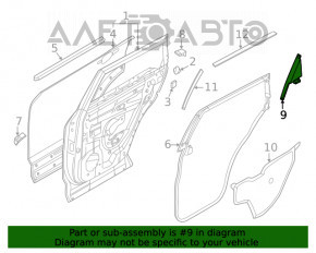 Треугольник уголок двери задней правой Nissan Rogue 21-23