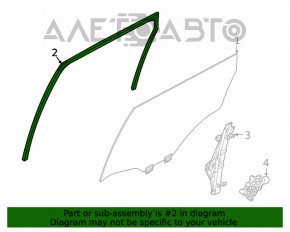 Garnitură de etanșare a geamului din spate dreapta Nissan Rogue 21-23 construit în SUA