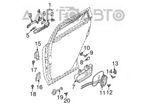 Замок двери задней левой Nissan Murano z50 03-08