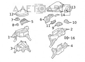 Capacul inferior al cutiei de siguranțe sub capotă, stânga, Toyota Rav4 19- 2.5