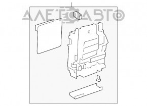 Blocul de siguranțe subtorpedou pentru Toyota Solara 04-08 are suporturile rupte, lipsește capacul.