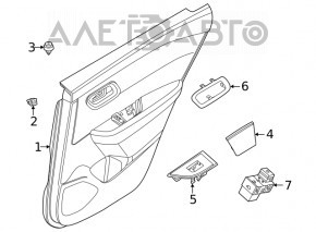 Capacul de control al geamului electric din spatele dreapta al Nissan Rogue 21-23 construit în SUA