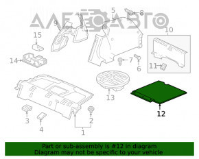 Пол багажника Honda Civic X FC 16-21 4d тряпка, черн, под чистку