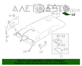 Plafonul de iluminare din spate pentru Subaru Forester 19- SK, gri.