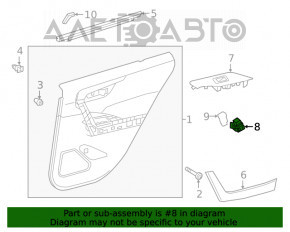 Controlul geamului electric din spate dreapta Toyota Rav4 19- crom