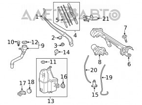 Trapezul de curățare a parbrizului cu motor pentru Toyota Rav4 19-