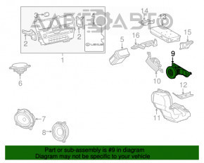 Claxon spate stânga pentru ușa din spate Lexus RX350 RX450h 16-22