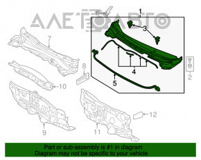 Grila stergatoarelor din plastic pentru Hyundai Elantra UD 11-16, uzura, fara fragmente.