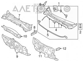 Grila stergatoarelor din plastic pentru Hyundai Elantra UD 11-16, uzura, fara fragmente.