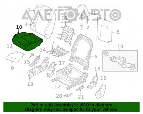 Scaun de pasager Nissan Rogue 21-22 fără airbag, manual, material textil negru-gri, fabricat în Japonia