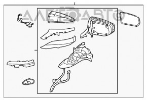 Зеркало боковое правое Lexus ES250 ES300h ES350 19-21 подогрев, поворотник, BSM