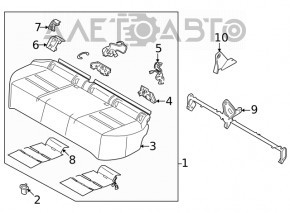 Задний ряд сидений 2 ряд Nissan Rogue 21-22 тряпка серая US built