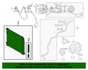 Radiatorul condensatorului de aer condiționat pentru Lexus ES250 ES350 19-