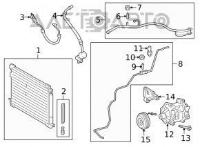 Radiatorul condensatorului de aer condiționat pentru Lexus ES250 ES350 19-