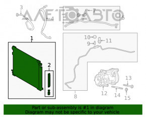 Radiatorul condensatorului de aer condiționat pentru Lexus ES300h 19-