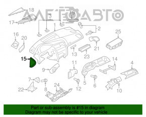 Накладка передней панели боковая левая Audi A4 B8 08-16 коричневая