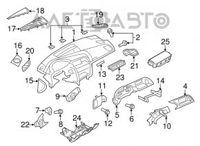 Накладка передней панели боковая левая Audi A4 B8 08-16 коричневая