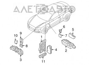 Blocul de siguranțe pentru portbagajul Audi Q5 8R 09-17 negru