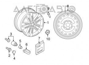 Болт колесный секретка комплект Audi Q3 8U 15-18