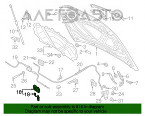 Замок капота правый Audi Q3 8U 15-18 с датчиком