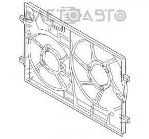 Difuzorul carcasei radiatorului asamblat pentru Audi Q7 16- 2.0T, 3.0T cu 2 ventilatoare.