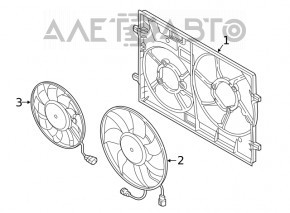 Difuzorul carcasei radiatorului asamblat pentru Audi Q7 16- 2.0T, 3.0T cu 2 ventilatoare.