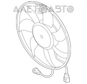 Вентилятор охлаждения правый Audi Q7 16- 2.0T, 3.0T