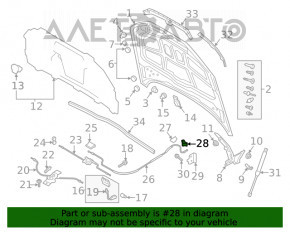 Manerul de deschidere a capotei de la Audi A4 B9 17- negru, nou, original OEM.