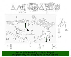Șuruburile de fixare a suportului de subramă frontală, 2 bucăți, Honda Clarity 18-21 SUA, 75 mm