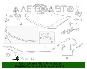 Suportul de fixare a barei de sprijin a capotei Honda Civic XI FE/FL 22-