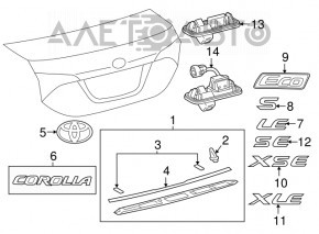 Эмблема логотип TOYOTA двери багажника Toyota Rav4 19- новый OEM оригинал