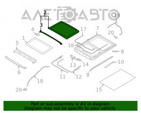 Geam panoramic spate Nissan Rogue 21-23