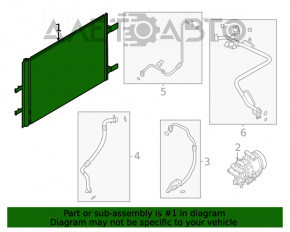 Radiatorul condensatorului de aer condiționat Nissan Rogue 21-23