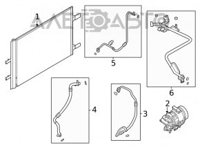 Radiatorul condensatorului de aer condiționat Nissan Rogue 21-23