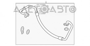 Tubul de aer condiționat condensator-compresor Nissan Rogue 21-23 construit în Japonia