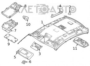 Suport de fixare a parasolarului pentru șofer Nissan Rogue 21-23 gri.