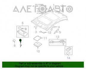 Suport de fixare a parasolarului pasagerului Infiniti G25 G35 G37 4d 06-14 gri