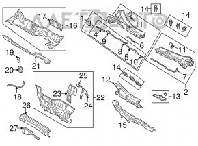 Grila stergatoarelor de plastic Mazda3 MPS 09-13 stânga+dreapta