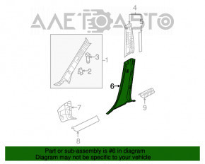 Capacul stâlpului central, partea de jos, stânga, Mazda3 MPS 09-13