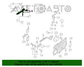 Механизм ручки двери передней левой Mazda3 MPS 09-13