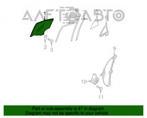 Geamul ușii din spate dreapta Mazda3 MPS 09-13