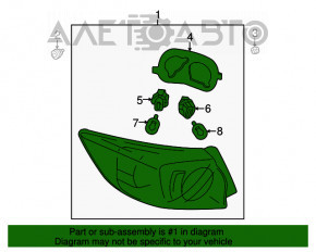 Lampa exterioară aripă stângă Mazda3 MPS 09-13