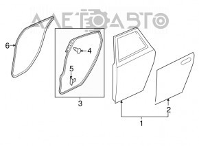 Уплотнитель двери задней левой Mazda3 MPS 09-13