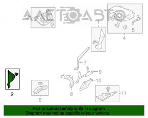 Capacul panoului frontal lateral stânga Ford Escape MK3 13-19 negru