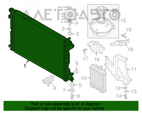 Радиатор охлаждения вода Audi A5 F5 17- 3.0T новый неоригинал