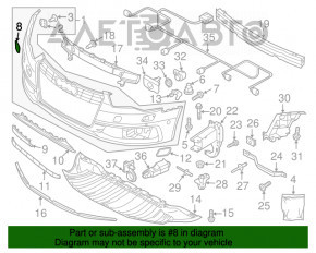 Заглушка буксир крюка переднего бампера Audi A6 C7 12-15 дорест