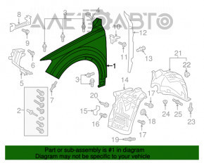Крыло переднее правое Audi Q7 16- алюминий